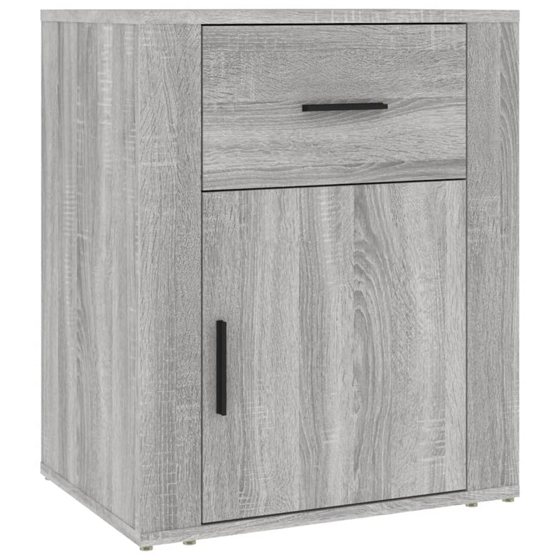 Nachtkastje 50x36x60 cm bewerkt hout grijs sonoma eikenkleurig MeubelReus