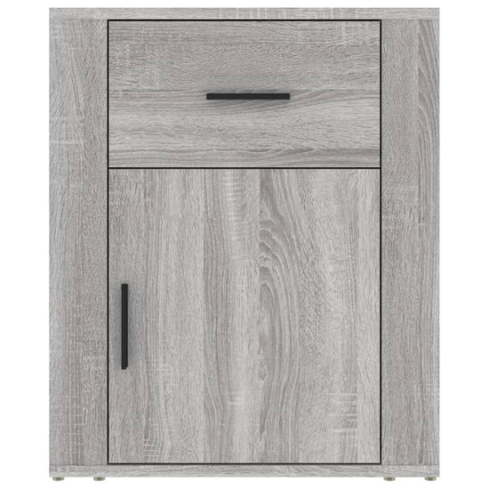 Nachtkastje 50x36x60 cm bewerkt hout grijs sonoma eikenkleurig MeubelReus