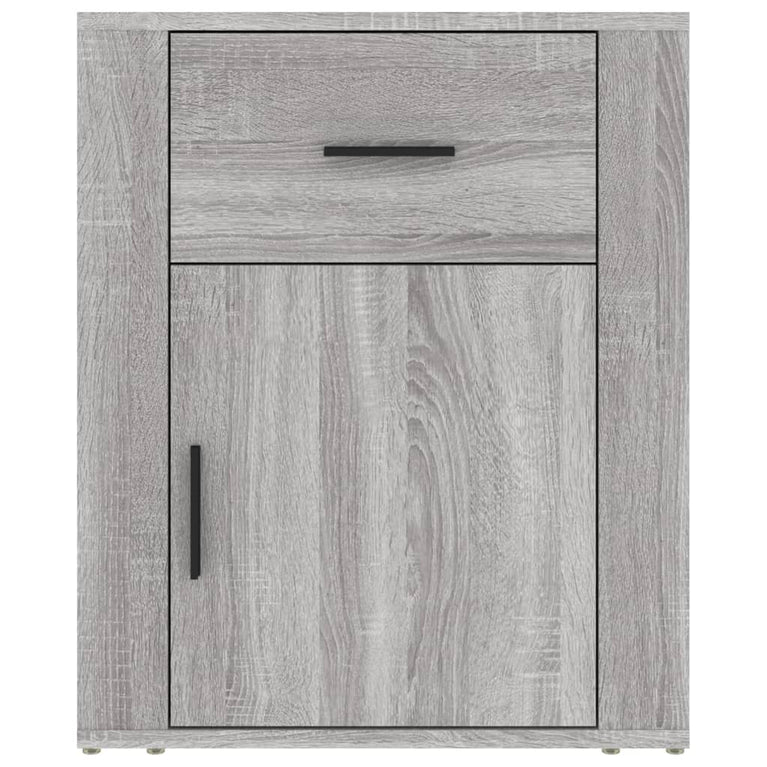 Nachtkastje 50x36x60 cm bewerkt hout grijs sonoma eikenkleurig MeubelReus