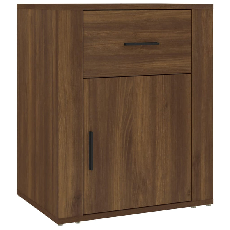 Nachtkastje 50x36x60 cm bewerkt hout bruin eikenkleur MeubelReus