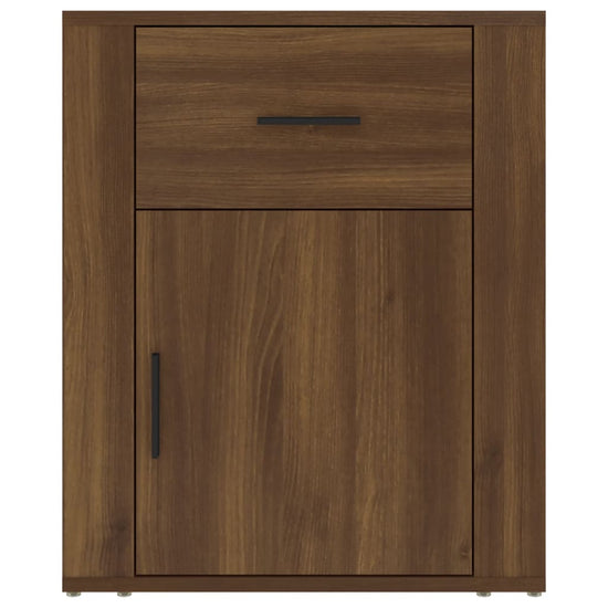 Nachtkastje 50x36x60 cm bewerkt hout bruin eikenkleur MeubelReus