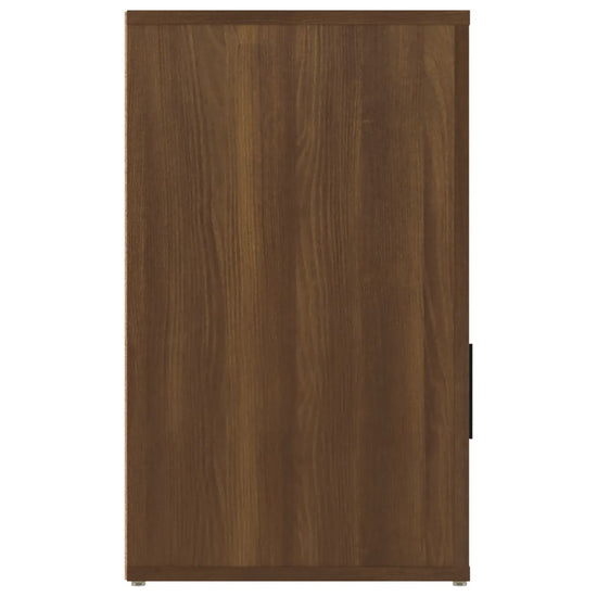 Nachtkastje 50x36x60 cm bewerkt hout bruin eikenkleur MeubelReus