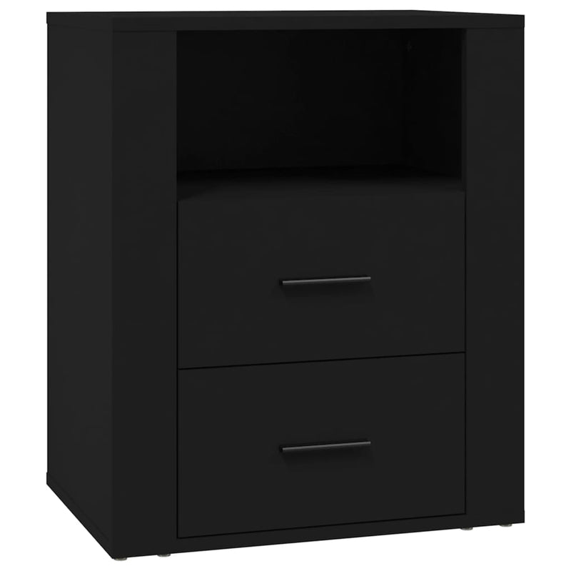 Nachtkastje 50x36x60 cm bewerkt hout zwart MeubelReus