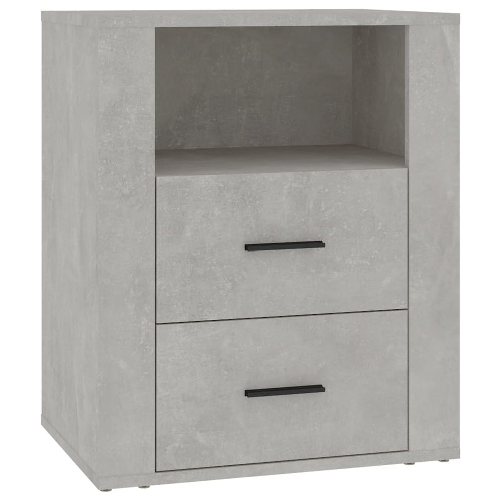 Nachtkastje 50x36x60 cm bewerkt hout betongrijs MeubelReus
