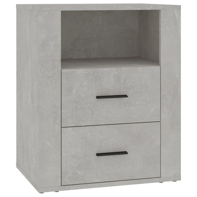 Nachtkastje 50x36x60 cm bewerkt hout betongrijs MeubelReus