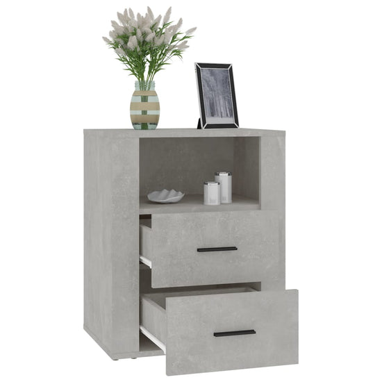 Nachtkastje 50x36x60 cm bewerkt hout betongrijs MeubelReus