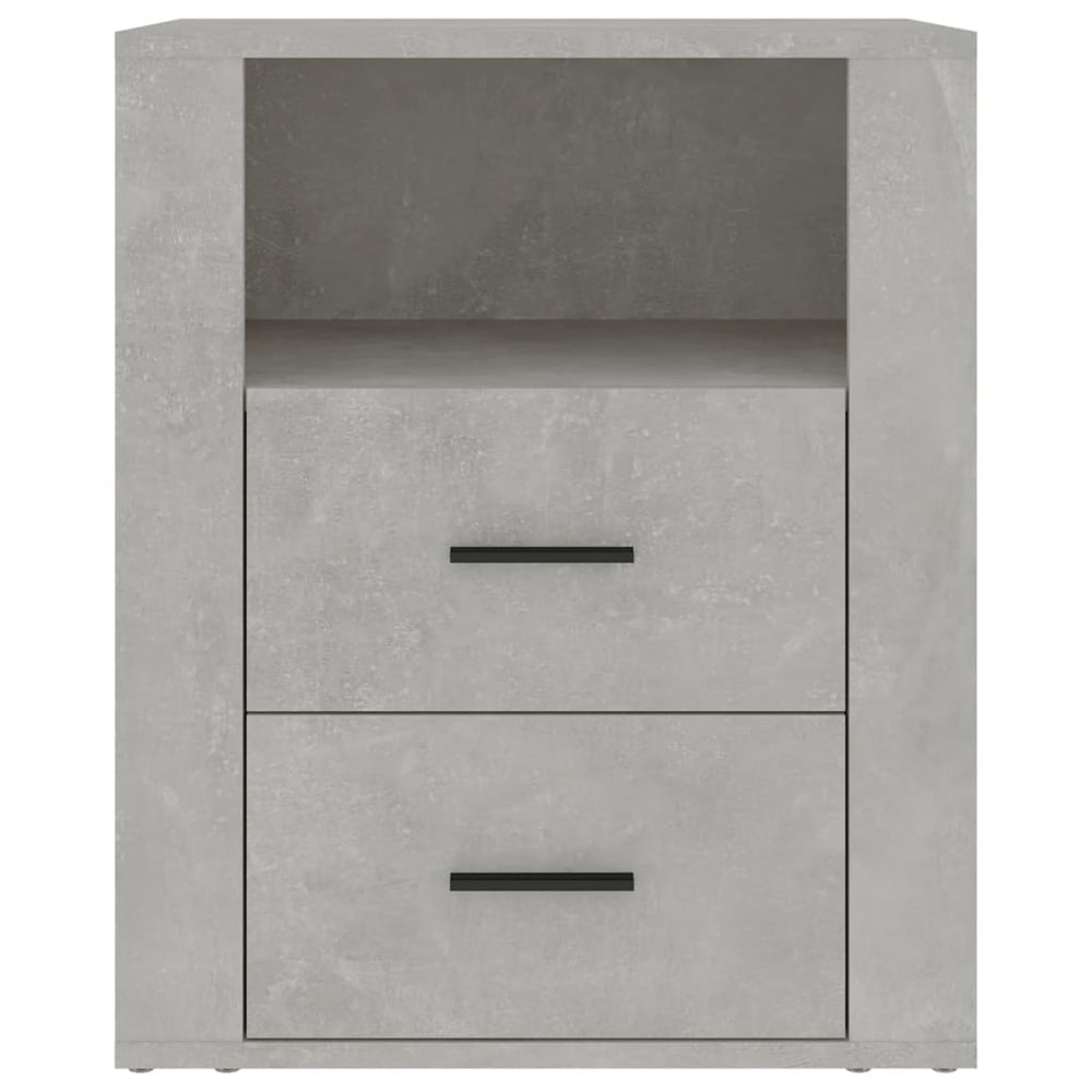 Nachtkastje 50x36x60 cm bewerkt hout betongrijs MeubelReus