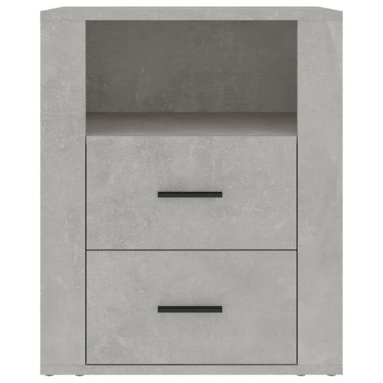 Nachtkastje 50x36x60 cm bewerkt hout betongrijs MeubelReus