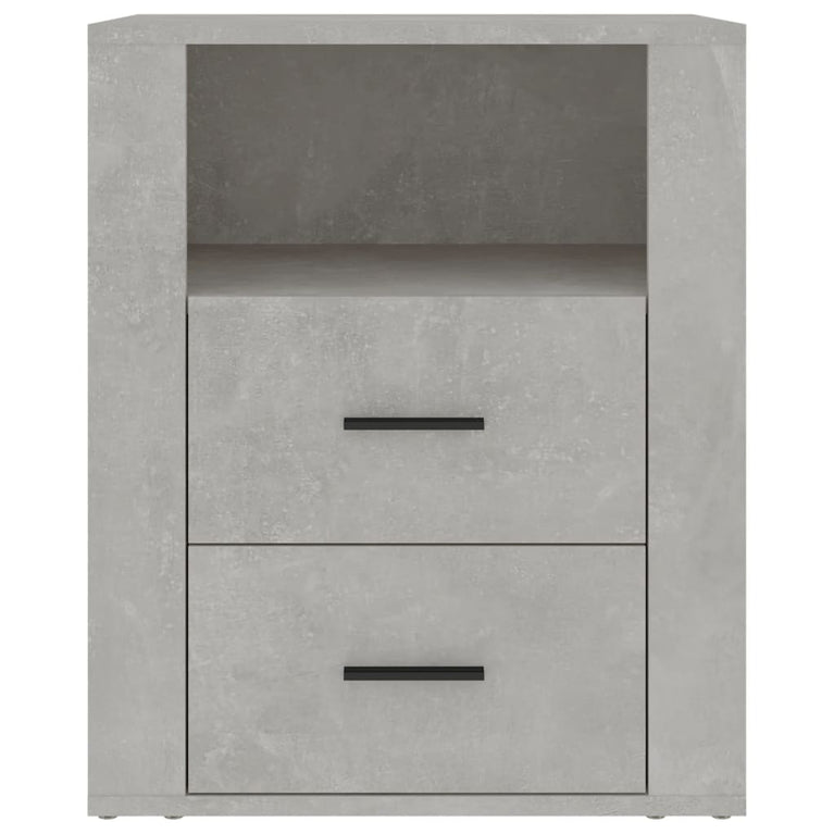 Nachtkastje 50x36x60 cm bewerkt hout betongrijs MeubelReus