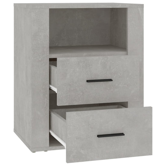 Nachtkastje 50x36x60 cm bewerkt hout betongrijs MeubelReus
