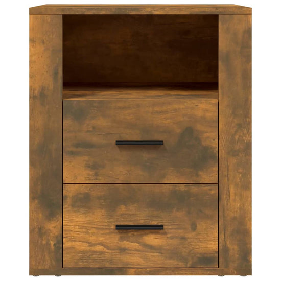 Nachtkastje 50x36x60 cm bewerkt hout gerookt eikenkleurig MeubelReus