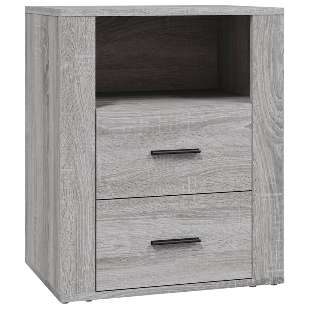 Nachtkastje 50x36x60 cm bewerkt hout grijs sonoma eikenkleurig MeubelReus