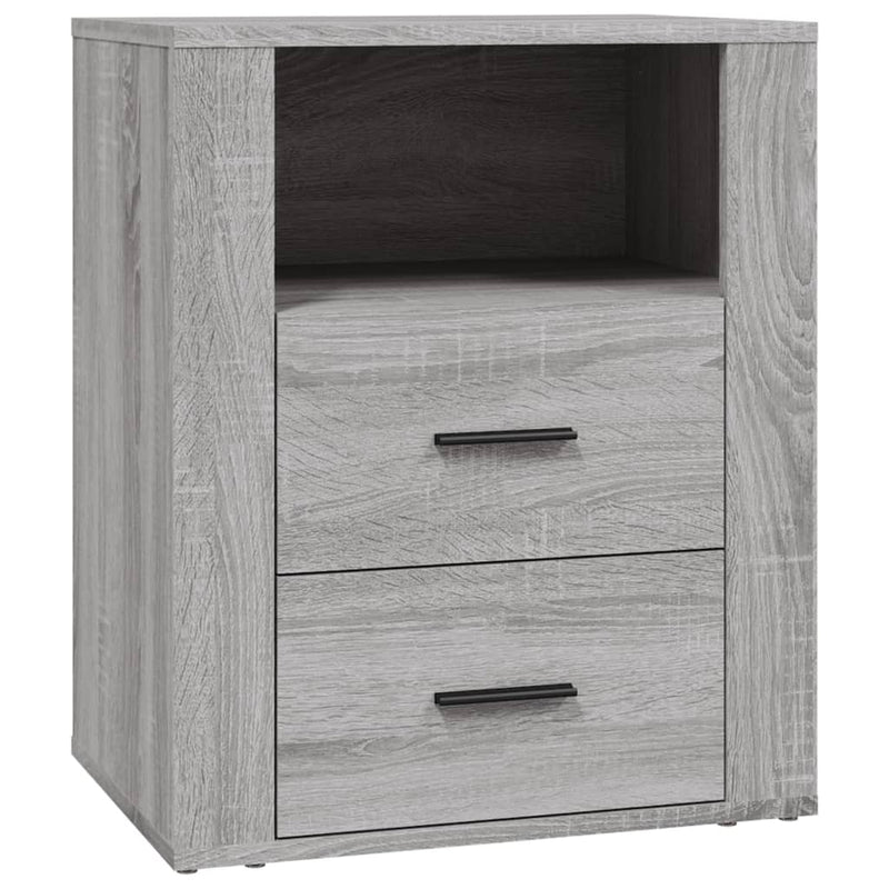 Nachtkastje 50x36x60 cm bewerkt hout grijs sonoma eikenkleurig MeubelReus