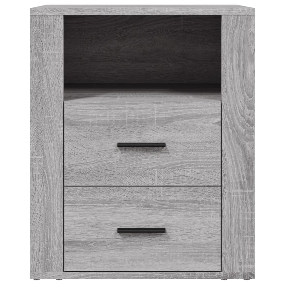 Nachtkastje 50x36x60 cm bewerkt hout grijs sonoma eikenkleurig MeubelReus