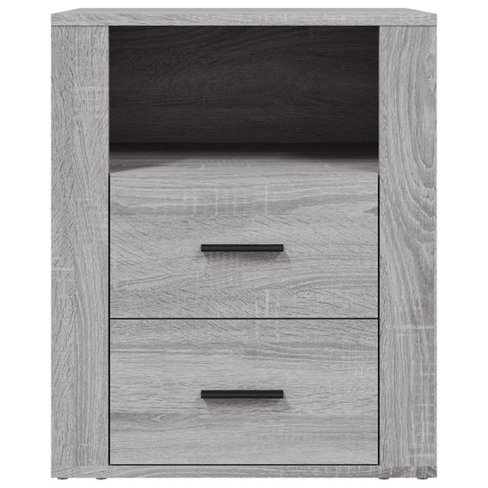 Nachtkastje 50x36x60 cm bewerkt hout grijs sonoma eikenkleurig MeubelReus