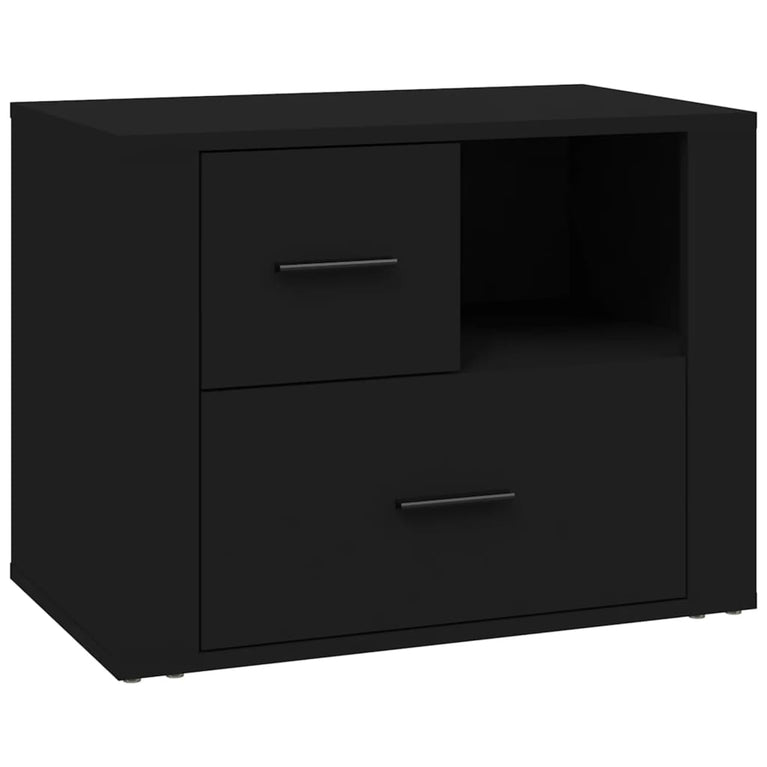 Nachtkastje 60x36x45 cm bewerkt hout zwart MeubelReus