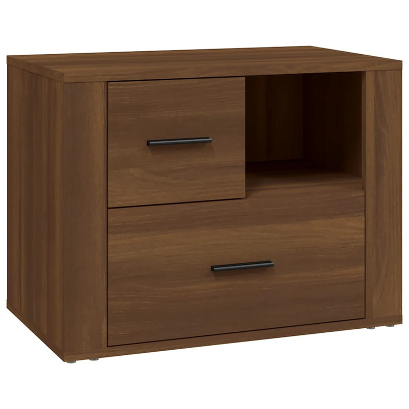 Nachtkastje 60x36x45 cm bewerkt hout bruin eikenkleur MeubelReus