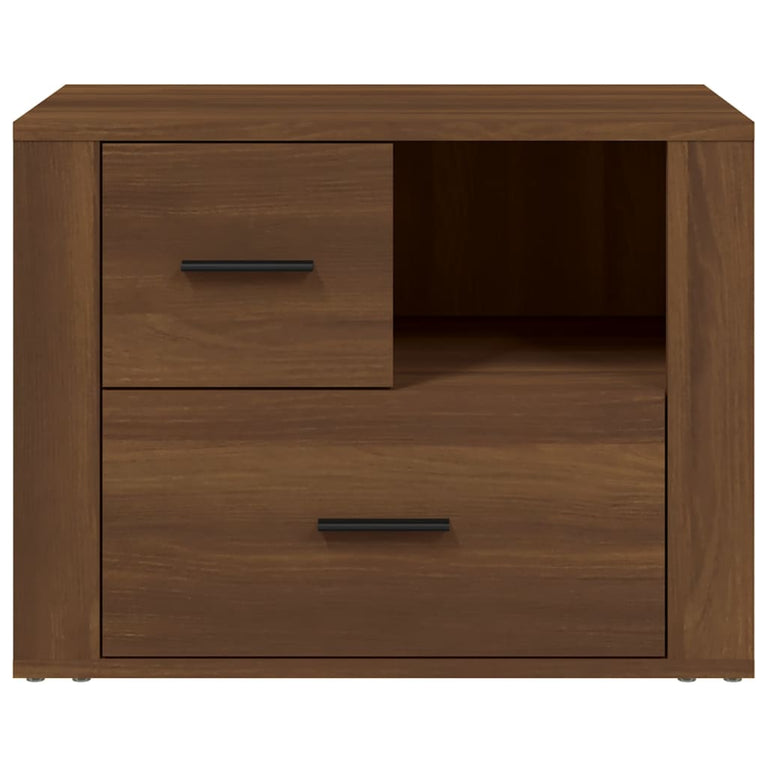 Nachtkastje 60x36x45 cm bewerkt hout bruin eikenkleur MeubelReus