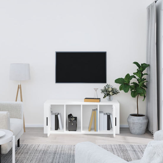 Tv-meubel 100x35x40 cm bewerkt hout wit MeubelReus