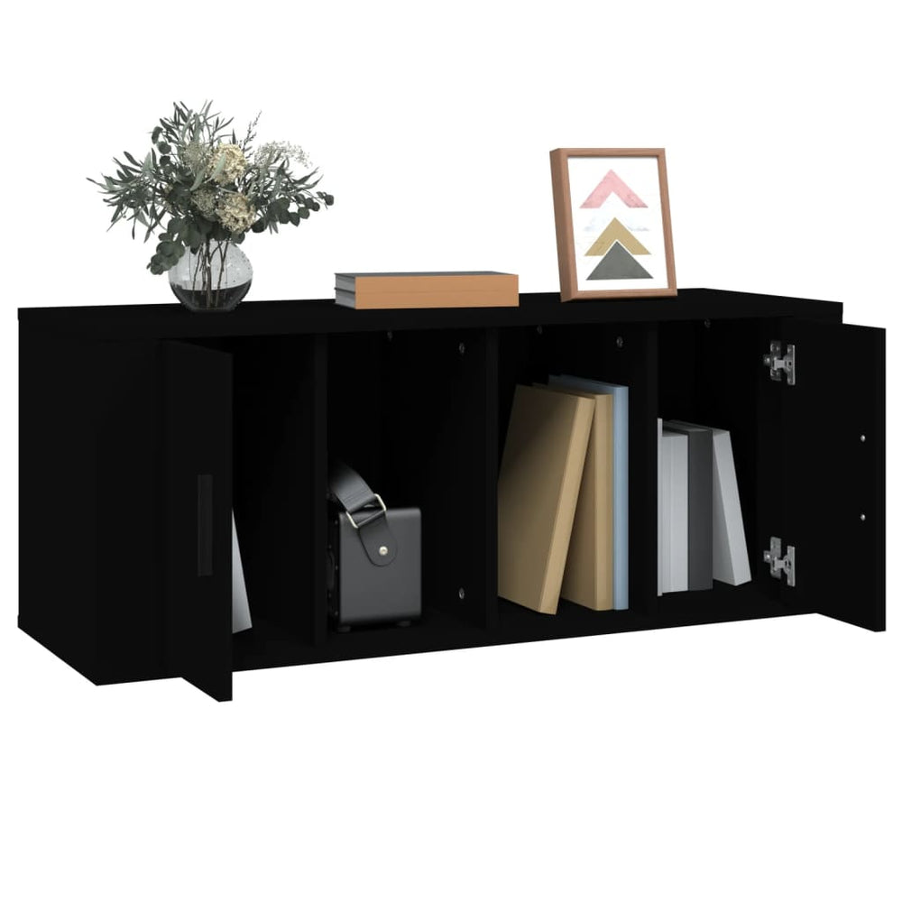 Tv-meubel 100x35x40 cm bewerkt hout zwart MeubelReus