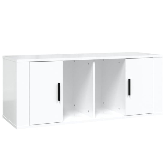 Tv-meubel 100x35x40 cm bewerkt hout hoogglans wit MeubelReus