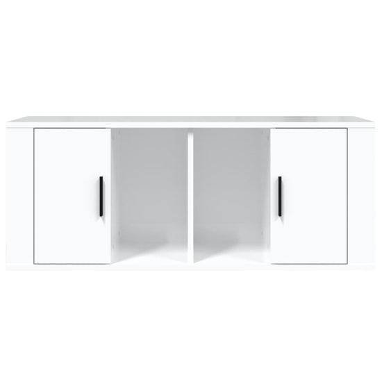 Tv-meubel 100x35x40 cm bewerkt hout hoogglans wit MeubelReus