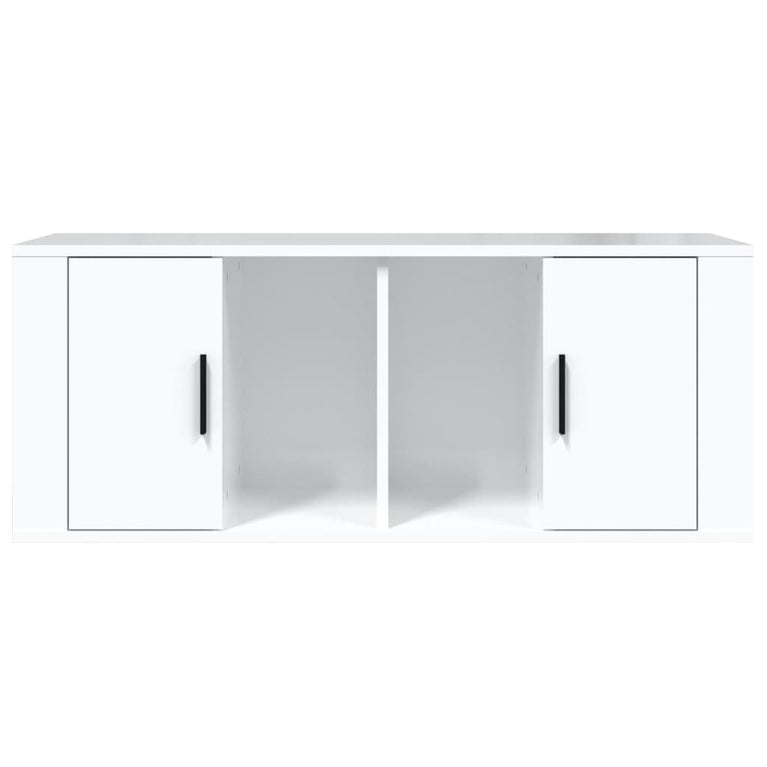 Tv-meubel 100x35x40 cm bewerkt hout hoogglans wit MeubelReus
