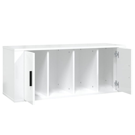 Tv-meubel 100x35x40 cm bewerkt hout hoogglans wit MeubelReus