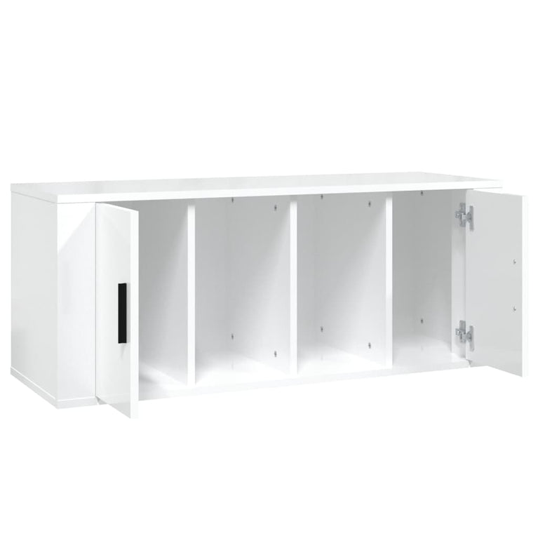 Tv-meubel 100x35x40 cm bewerkt hout hoogglans wit MeubelReus