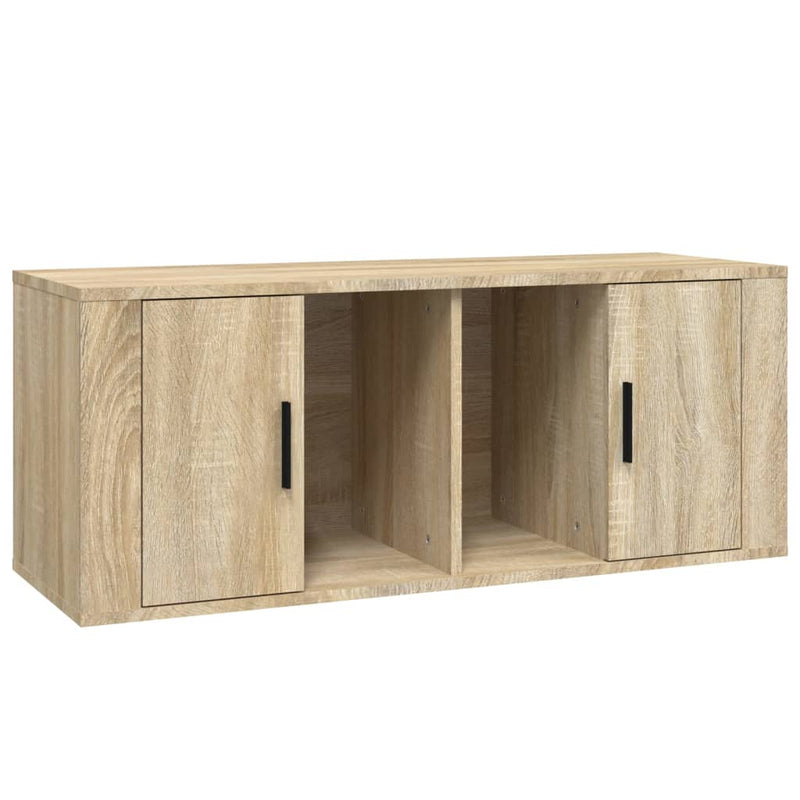 Tv-meubel 100x35x40 cm bewerkt hout sonoma eikenkleurig MeubelReus