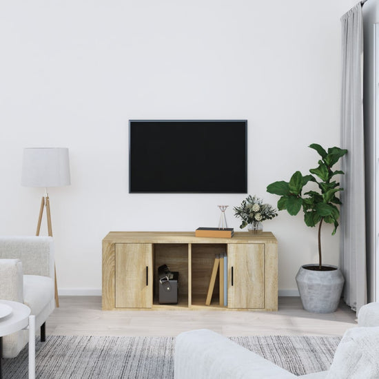 Tv-meubel 100x35x40 cm bewerkt hout sonoma eikenkleurig MeubelReus