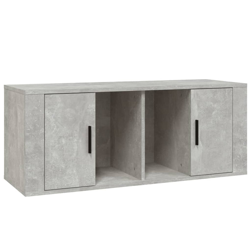 Tv-meubel 100x35x40 cm bewerkt hout betongrijs MeubelReus