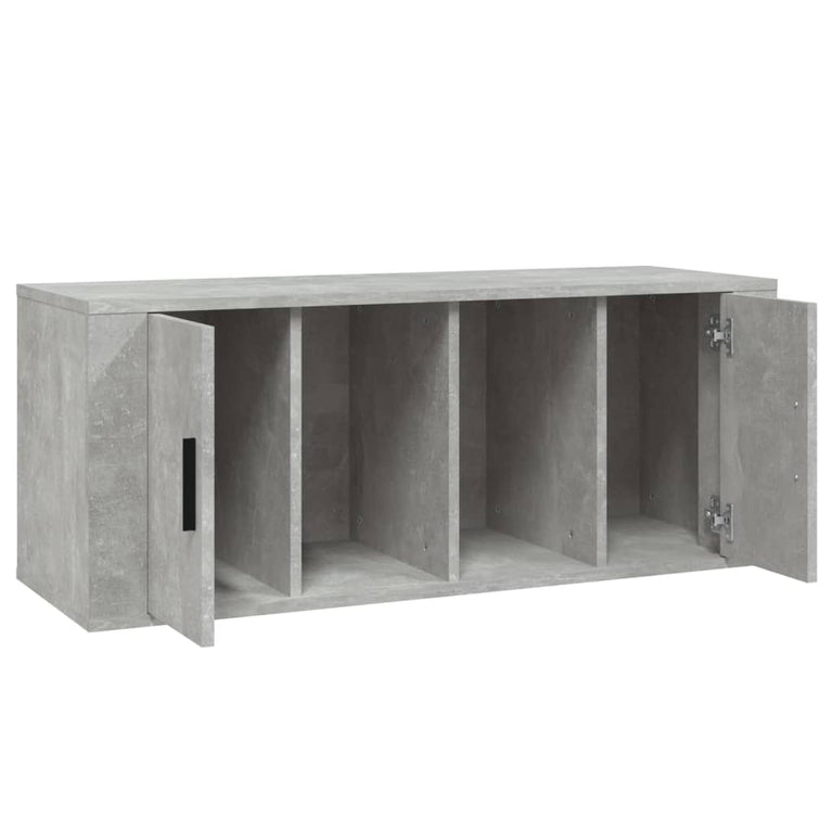 Tv-meubel 100x35x40 cm bewerkt hout betongrijs MeubelReus