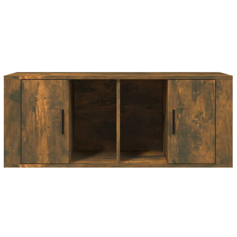 Tv-meubel 100x35x40 cm bewerkt hout gerookt eikenkleurig MeubelReus