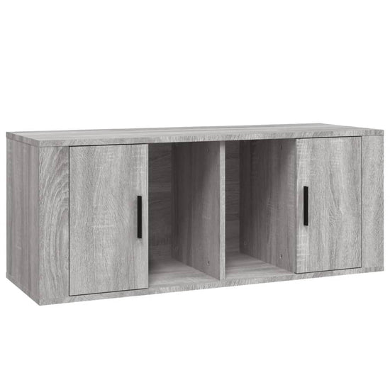Tv-meubel 100x35x40 cm bewerkt hout grijs sonoma eikenkleurig MeubelReus