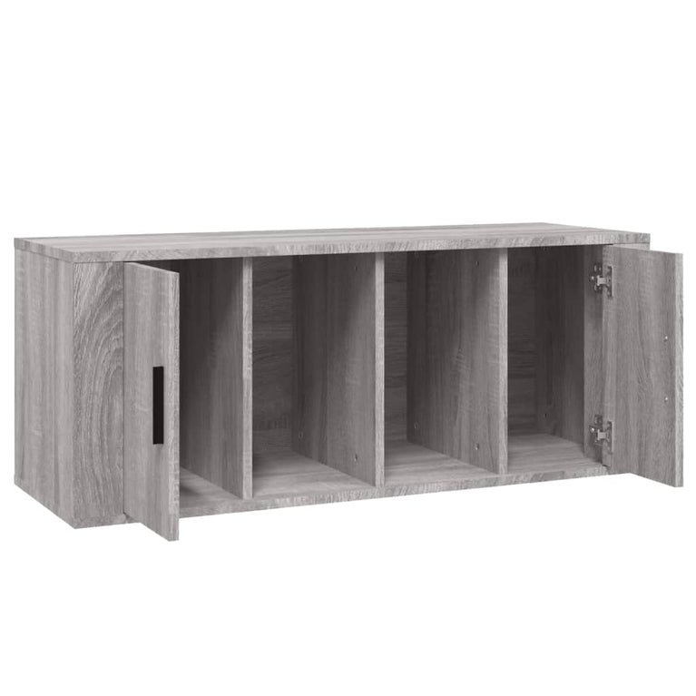 Tv-meubel 100x35x40 cm bewerkt hout grijs sonoma eikenkleurig MeubelReus