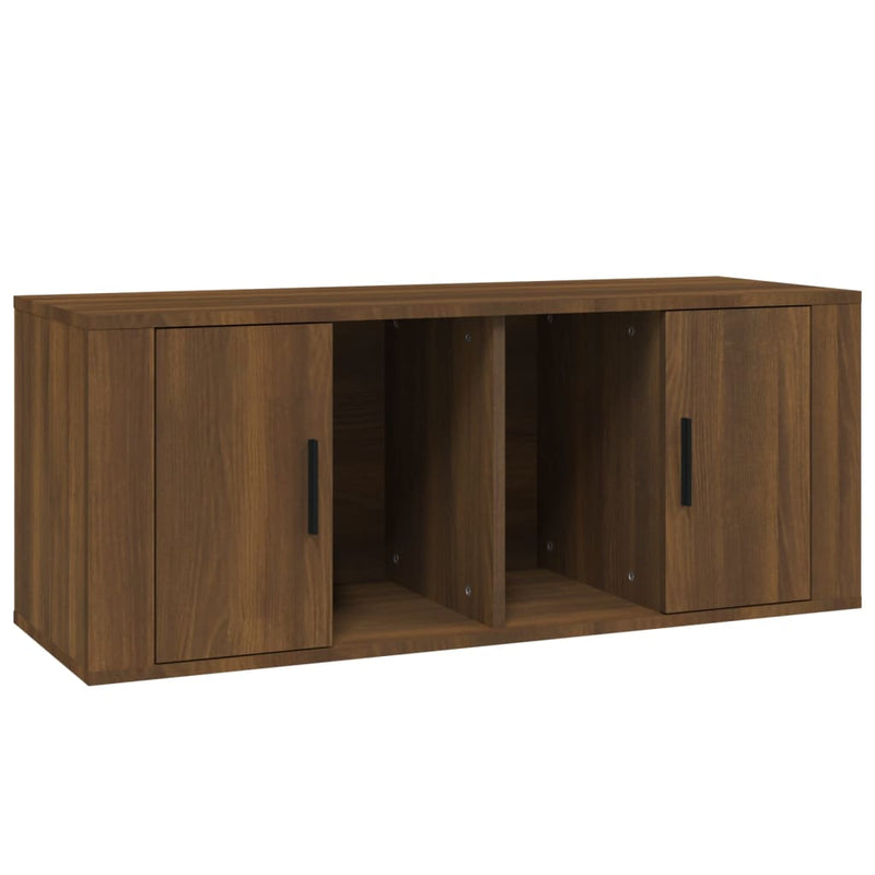 Tv-meubel 100x35x40 cm bewerkt hout bruin eikenkleur MeubelReus