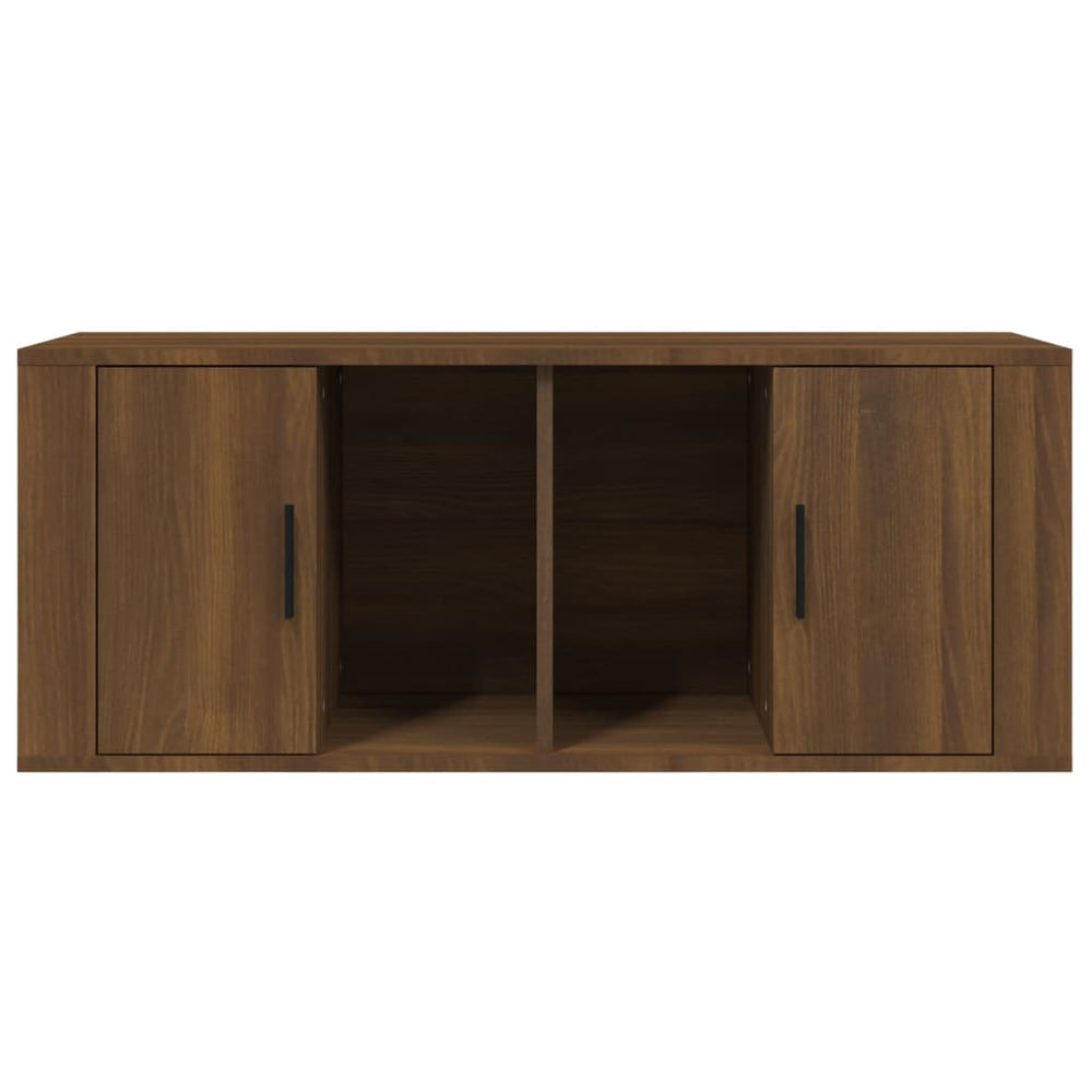 Tv-meubel 100x35x40 cm bewerkt hout bruin eikenkleur MeubelReus