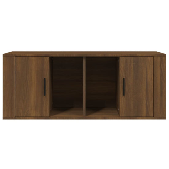 Tv-meubel 100x35x40 cm bewerkt hout bruin eikenkleur MeubelReus