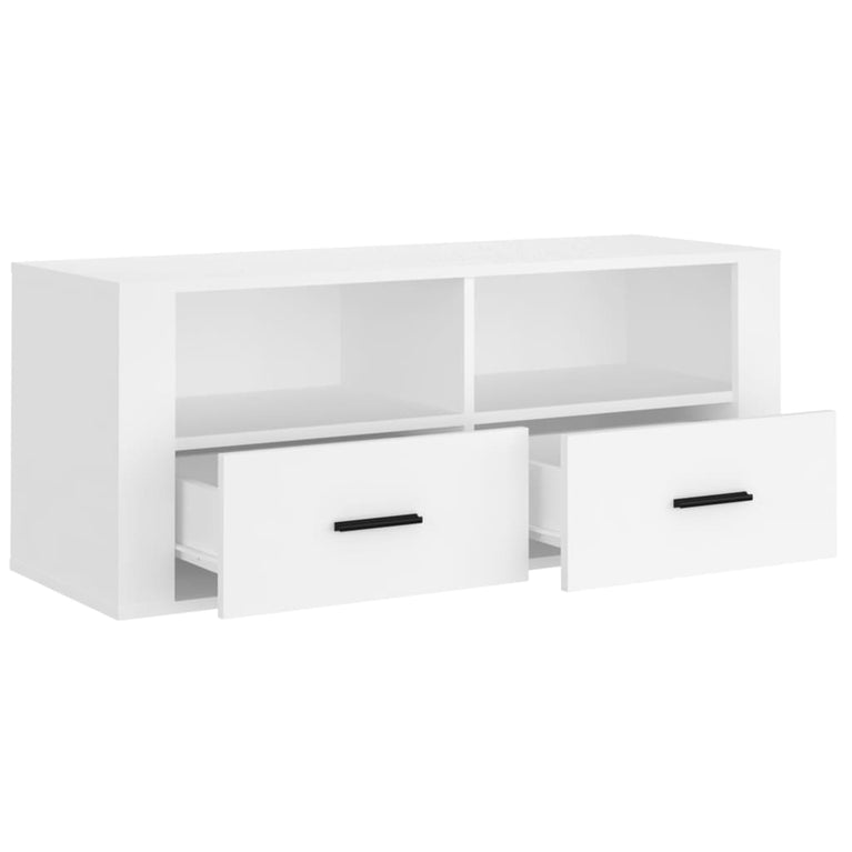 Tv-meubel 100x35x40 cm bewerkt hout wit MeubelReus
