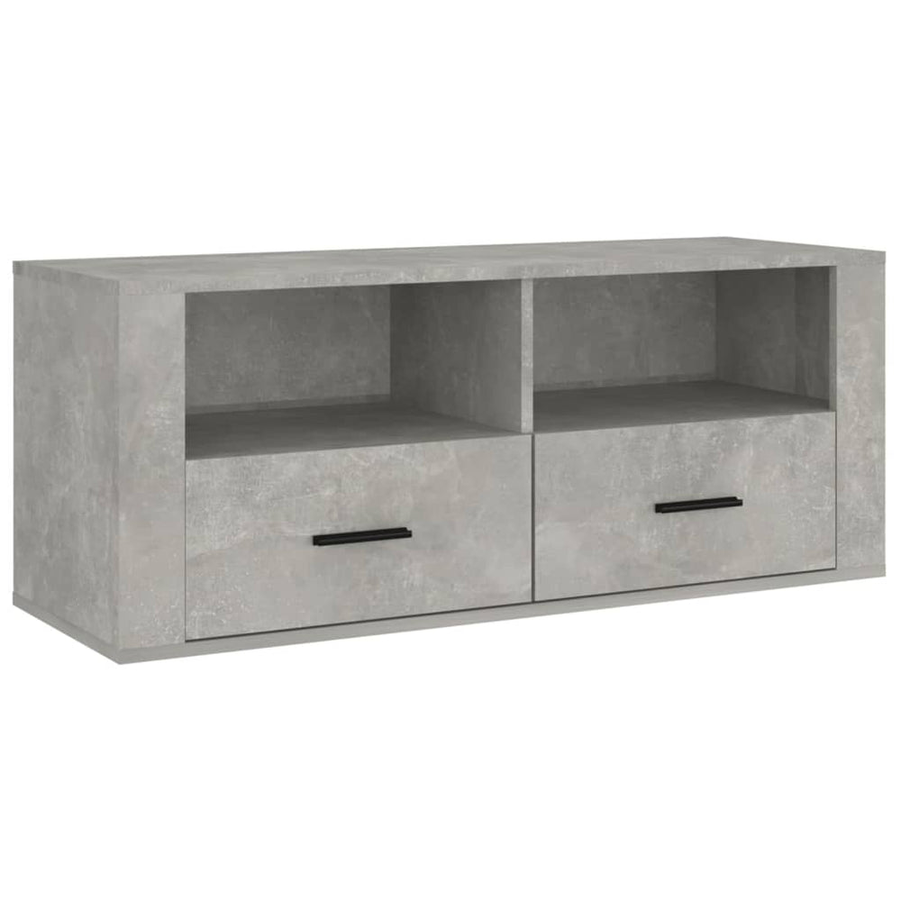 Tv-meubel 100x35x40 cm bewerkt hout betongrijs MeubelReus