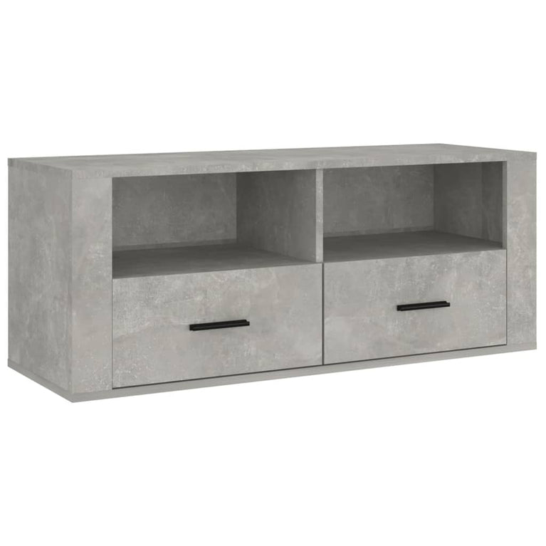 Tv-meubel 100x35x40 cm bewerkt hout betongrijs MeubelReus