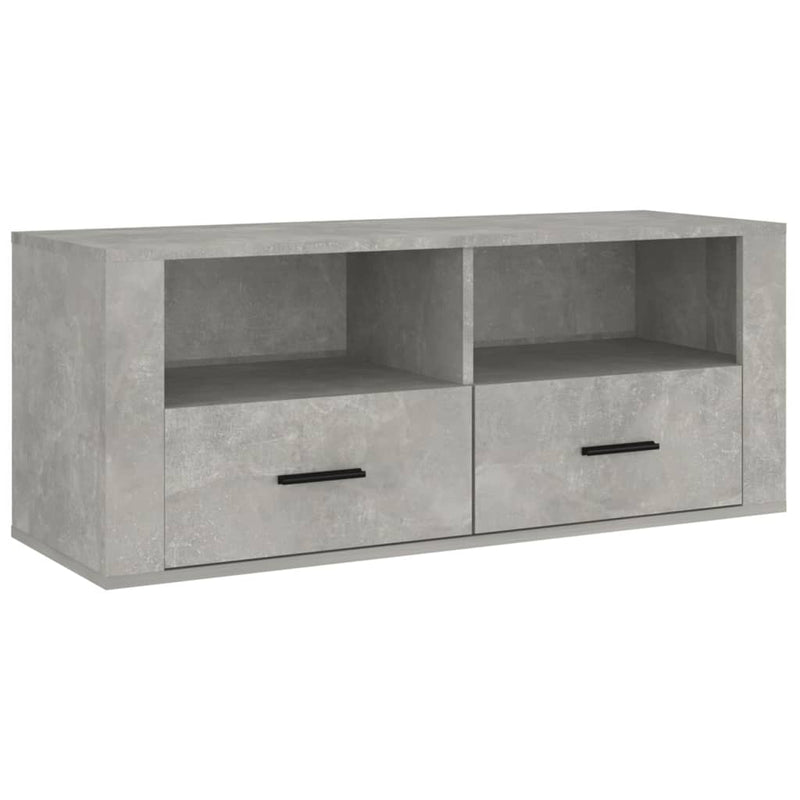 Tv-meubel 100x35x40 cm bewerkt hout betongrijs MeubelReus