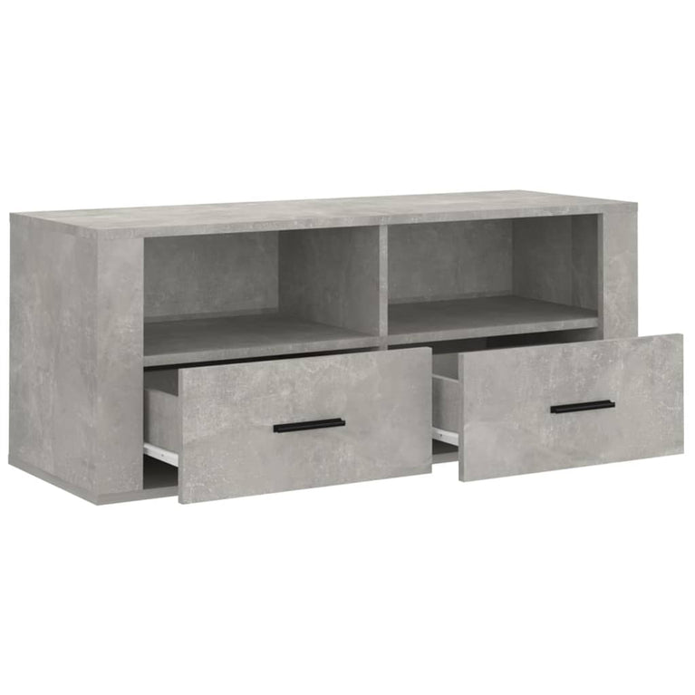 Tv-meubel 100x35x40 cm bewerkt hout betongrijs MeubelReus