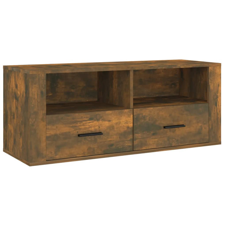 Tv-meubel 100x35x40 cm bewerkt hout gerookt eikenkleurig MeubelReus