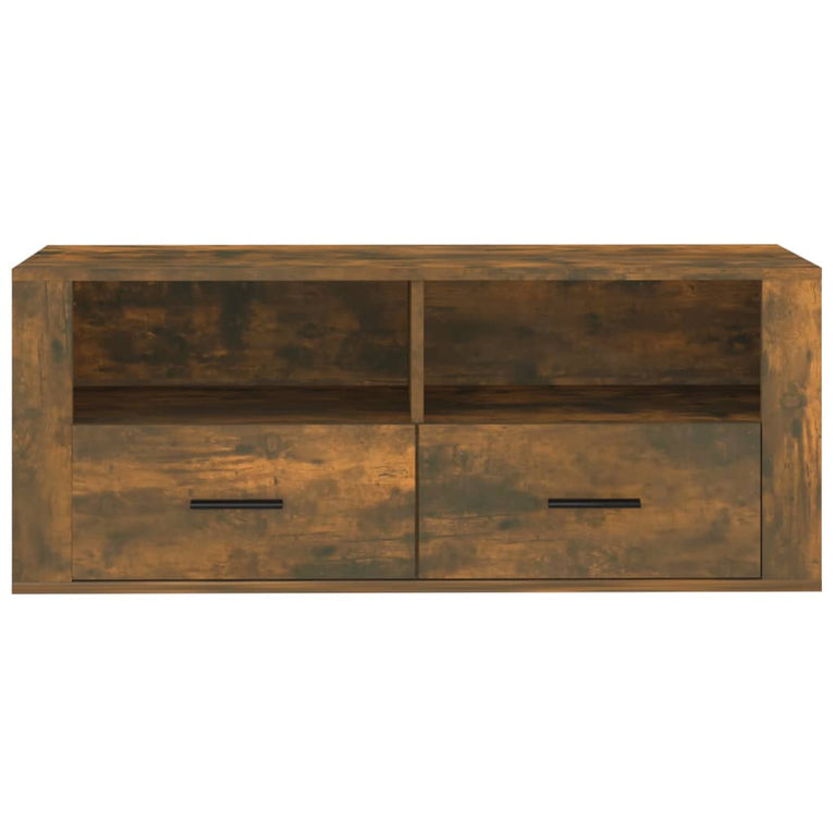 Tv-meubel 100x35x40 cm bewerkt hout gerookt eikenkleurig MeubelReus