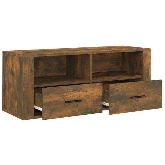 Tv-meubel 100x35x40 cm bewerkt hout gerookt eikenkleurig MeubelReus