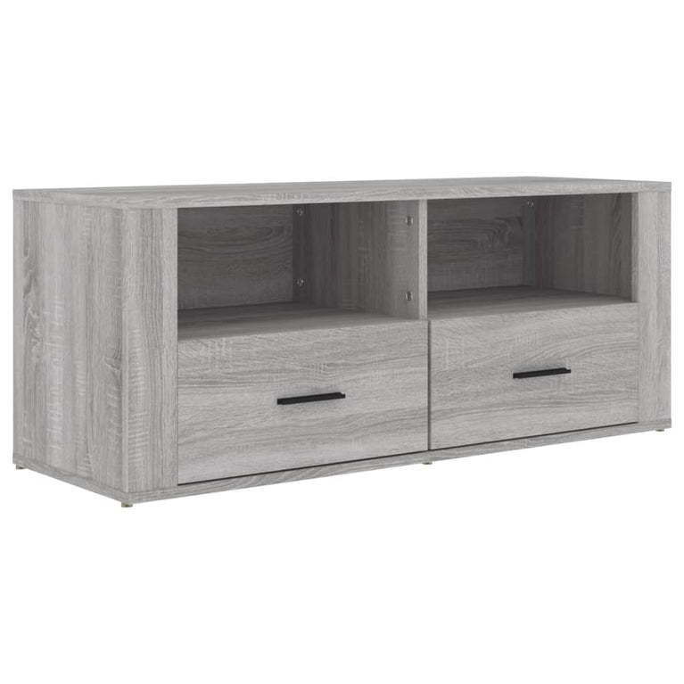 Tv-meubel 100x35x40 cm bewerkt hout grijs sonoma eikenkleurig MeubelReus