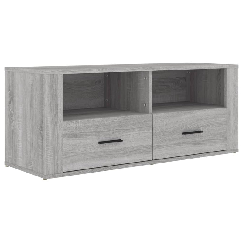 Tv-meubel 100x35x40 cm bewerkt hout grijs sonoma eikenkleurig MeubelReus