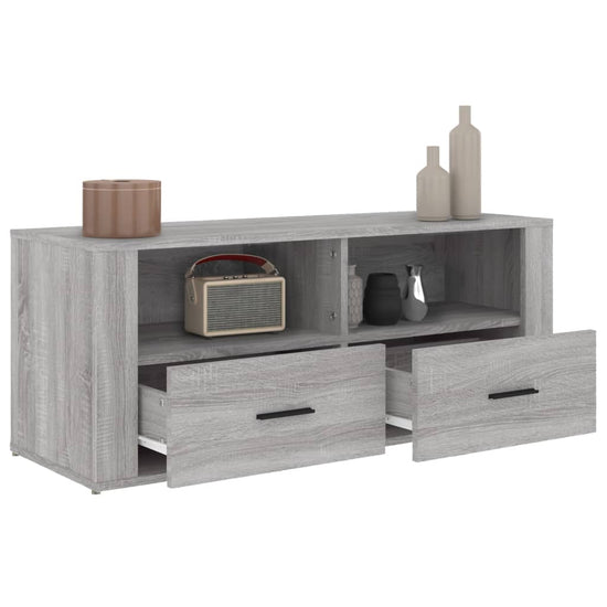 Tv-meubel 100x35x40 cm bewerkt hout grijs sonoma eikenkleurig MeubelReus